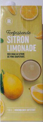 Sitronlimonade med smak av sitron og pink grapefrukt