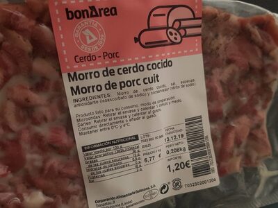 Morro de cerdo cocido