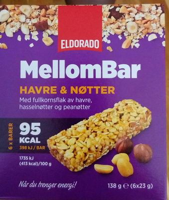 Mellombar Havre&Nøtter 138g Eldorado front packaging