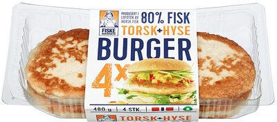 Fiskeburger 80% Torsk&Hyse 480g Fiskemannen