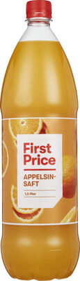 Appelsinsaft Sukkerredusert 1,5l First Price front packaging