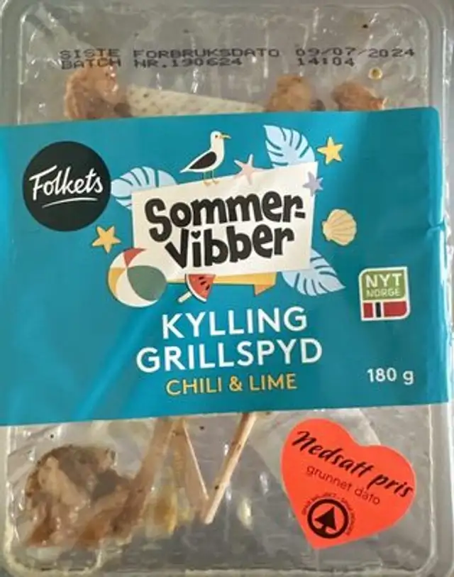Kylling Grillspyd Chili & Lime front packaging