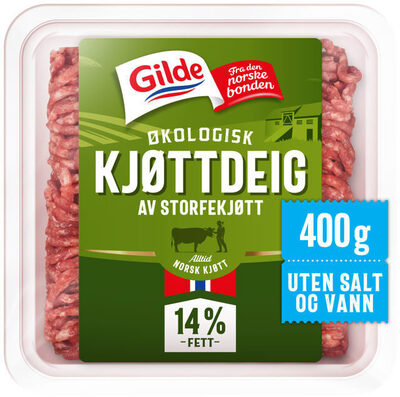 Kjøttdeig Storfe Økol.14% u/Salt&Vann 400g Gilde
