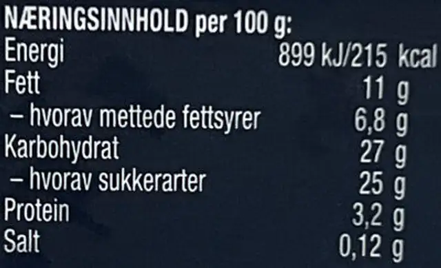 Royal jordbæris med marengsperler nutrition facts table