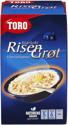 Toro Risgrøt Snarkokt 6 porsjonsposer á 49g front packaging