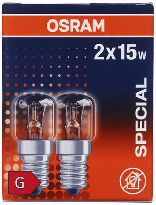 Lyspære Stekeovn 15w Klar 2pk Osram