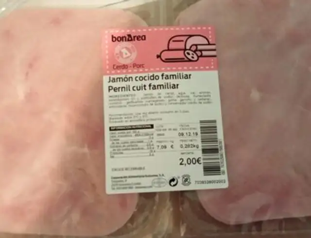Jamon cocido familiar front packaging