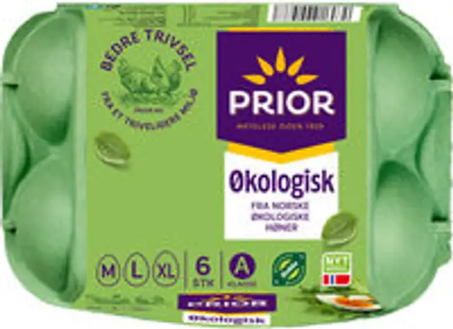 Egg Økologisk m/L/XL 6stk Prior