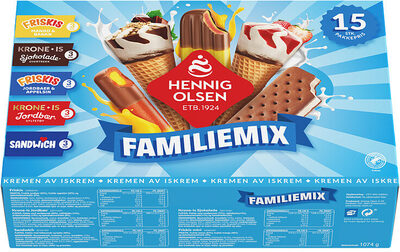 Familiemix Multipack 15stk Hennig Olsen