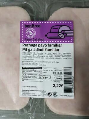 Pechuga pavo familiar front packaging