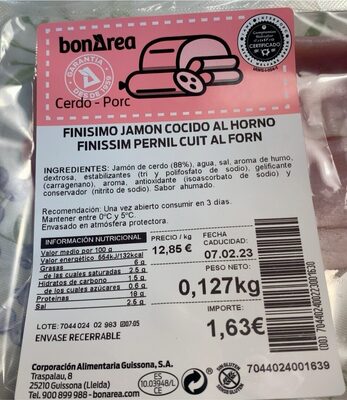 finisimo jamon cocido al horno