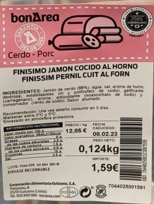 Finísimo jamón cocido al horno