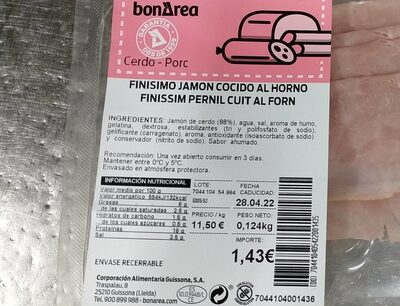 Finísimo de jamón cocido al horno