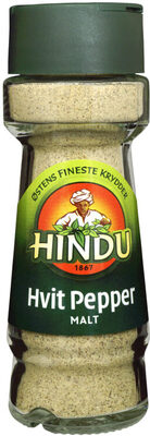 Pepper Hvit Malt 50g glass Hindu