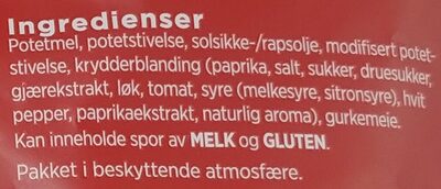 Superchips Paprika ingredients label