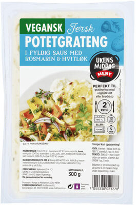 Potetgrateng Vegansk 300g Meny