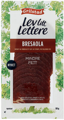 Grilstad Lev Litt Lettere Italiensk Bresaola 80g
