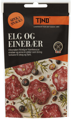 Tind Snack Elg & Eine 30g front packaging