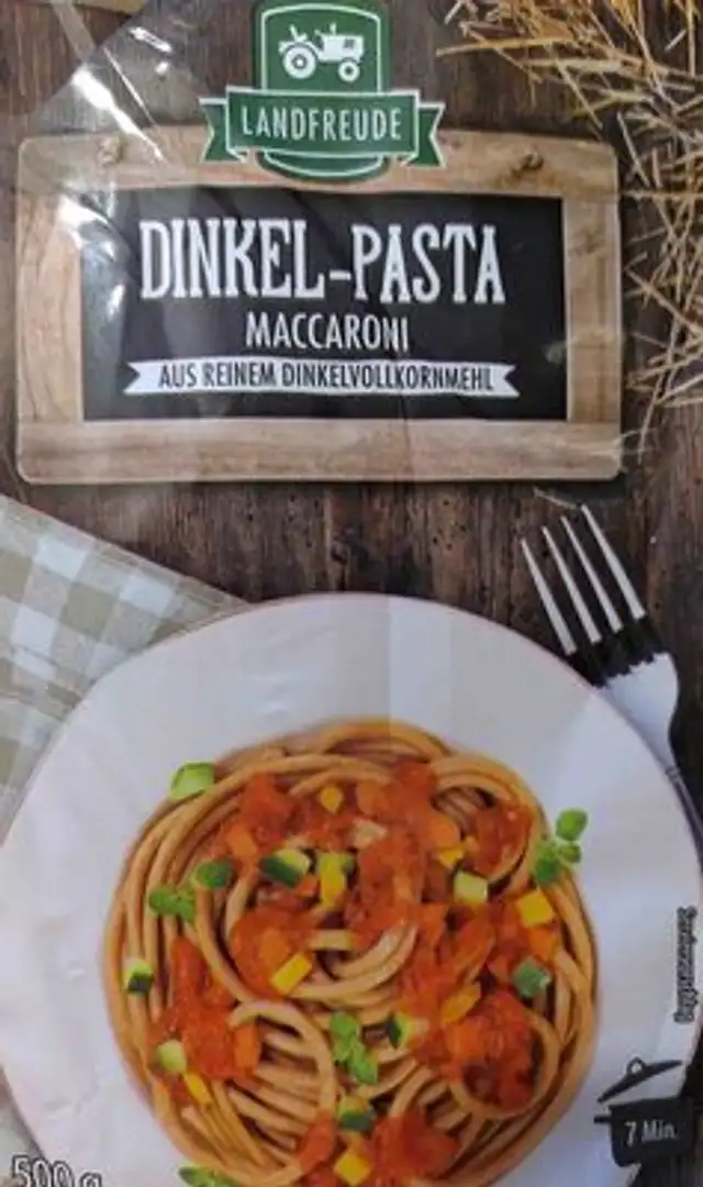 Dinkel-Pasta front packaging