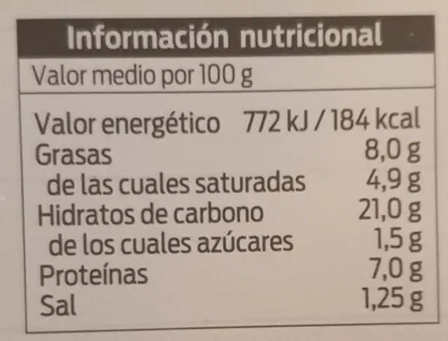 Tortellini de espinacas con salsa 4 quesos nutrition facts table