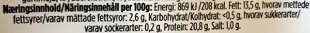 Salma Burger Pepper & Lime 2stk nutrition facts table
