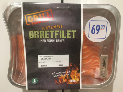 Naturell Ørretfilet med skinn, benfri