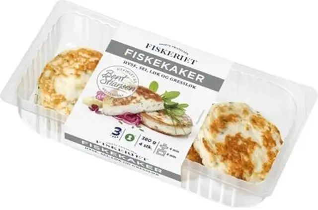 Fiskekaker av Hyse og Sei 53%, 380 g front packaging