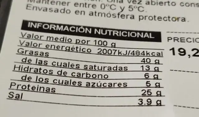 Fuet extra BonÀrea nutrition facts table