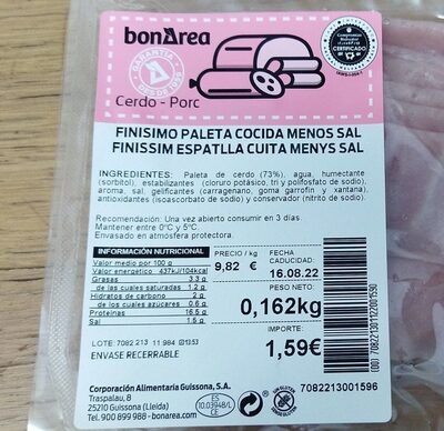 Finisimo paleta cocida menos sal