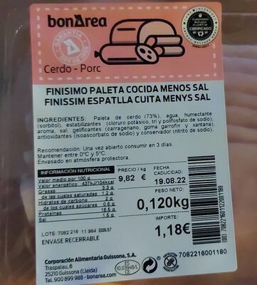 Finisimo paleta cocida menos sal