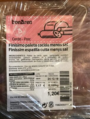 Finísimo paleta cocida menos sal