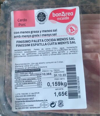 Finisimopwta cocida menos sal