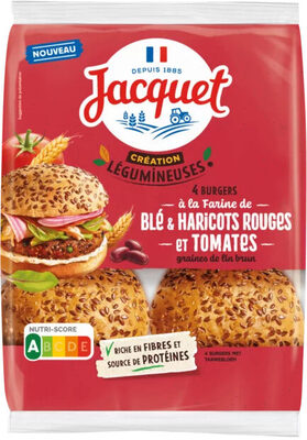 4 pains burgers blé & haricots rouges et tomates