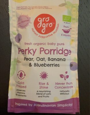 Grøt med blåbær og pære Fra 6 mnd, Økologisk, 100 g