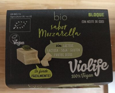 Bio sabor mozzarella (bloque con aceite de coco) front packaging