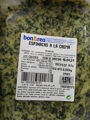 Espinacas a la crema BonArea