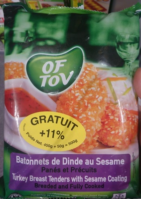 Bâtonnets de Dinde au Sésame Panés et Précuits