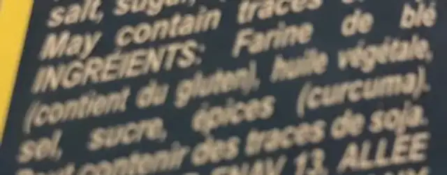 Mini crouton pour soupe ingredients label