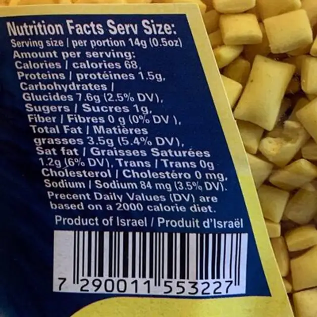 Mini crouton pour soupe nutrition facts table