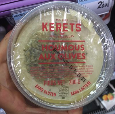 Houmous aux olives front packaging