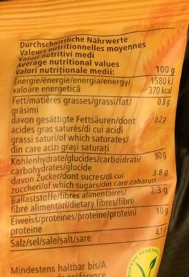Roland sticks nutrition facts table