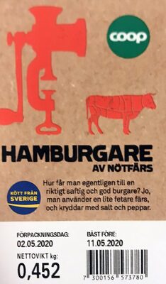 Hamburgare av Nötfärs
