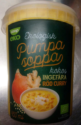 Coop eko Ekologisk Pumpa soppa Kokos, ingefära, röd curry