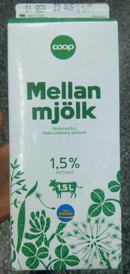 Mellan mjölk 1,5% fetthalt