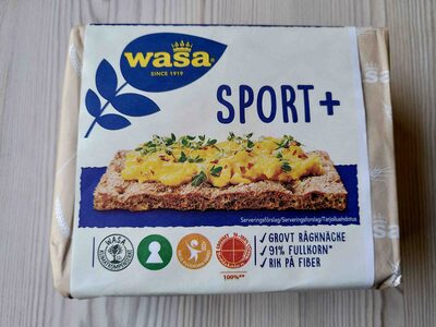 Sport+ knekkebrød front packaging
