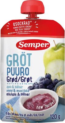 Grøt med Blåbær & Eple Fra 6 mnd, 120 g