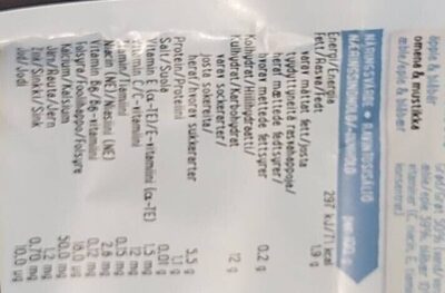 Grøt med Blåbær & Eple Fra 6 mnd, 120 g nutrition facts table