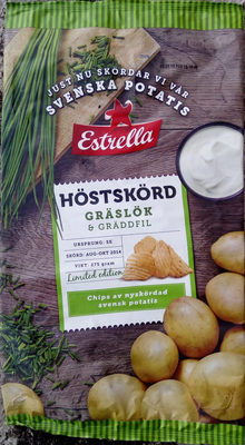 Estrella Höstskörd Gräslök & Gräddfil Limited edition front packaging