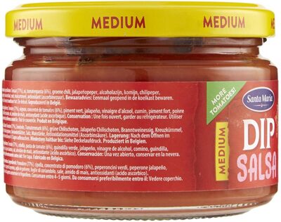 Medium Dip Salsa ingredients label