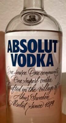 Absolut Vodka front packaging